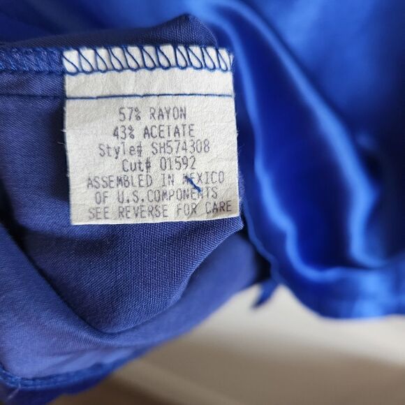 STEELHEAD Vintage Men's Royal Blue Satin Button Front Shirt - Picture 5 of 6